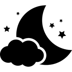 nacht-symbool-van-de-maan-met-een-wolk-en-de-sterren 318-56088